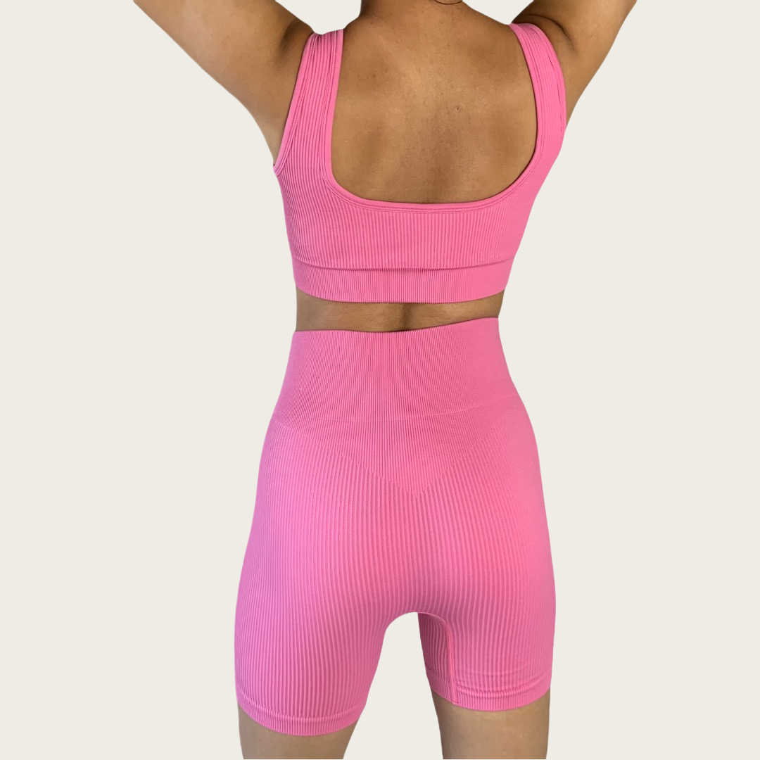 Ultimate Tiffany Ribbed Bra - Barbie Pink