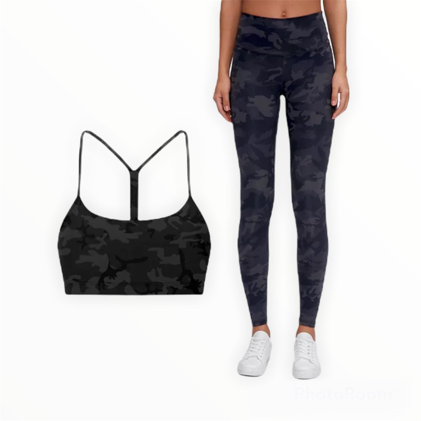 Aspire Sports Bra - Black Camouflage, for A–C Cups