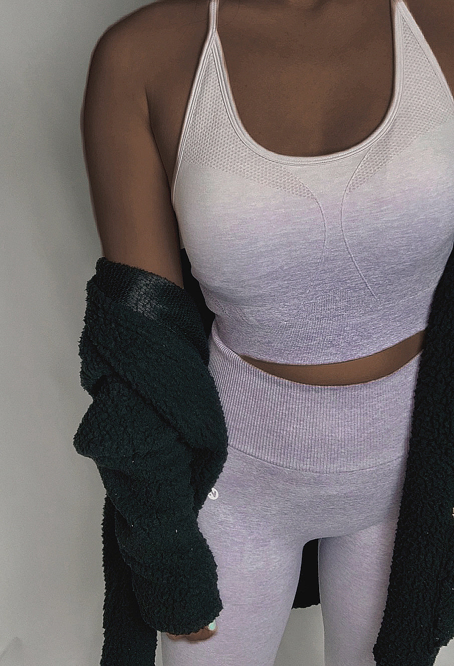 Halo Ombre Seamless Crop Top Sports Bra - Lavender Purple