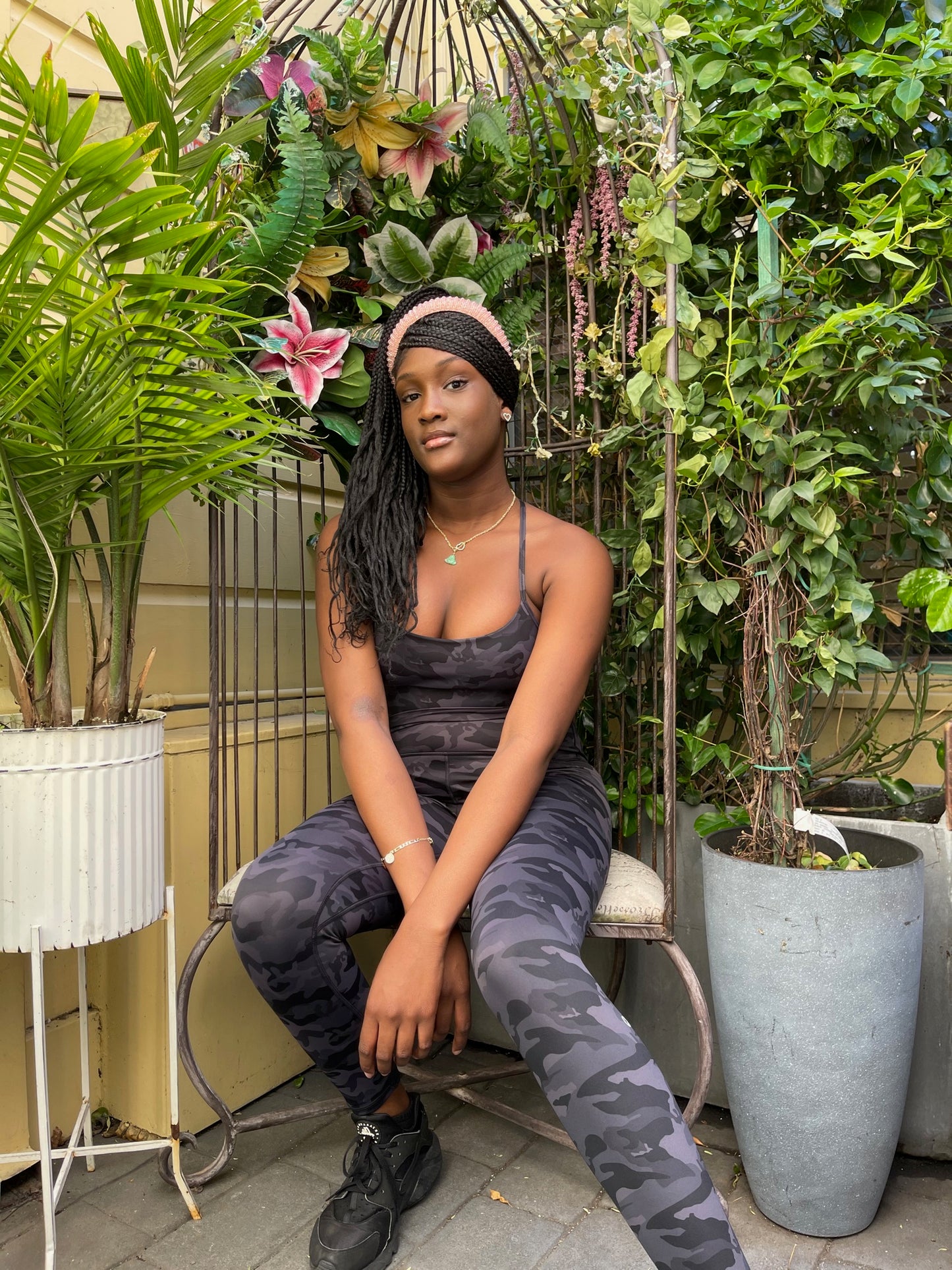 Aspire Sports Bra - Black Camouflage, for A–C Cups