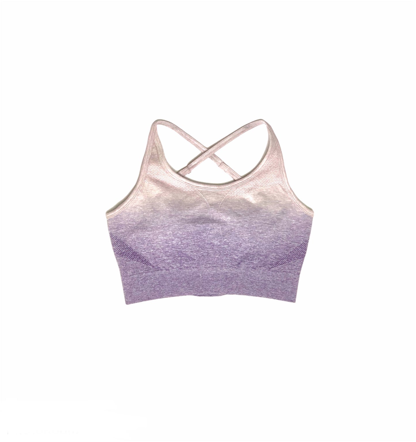 Halo Ombre Seamless Crop Top Sports Bra - Lavender Purple