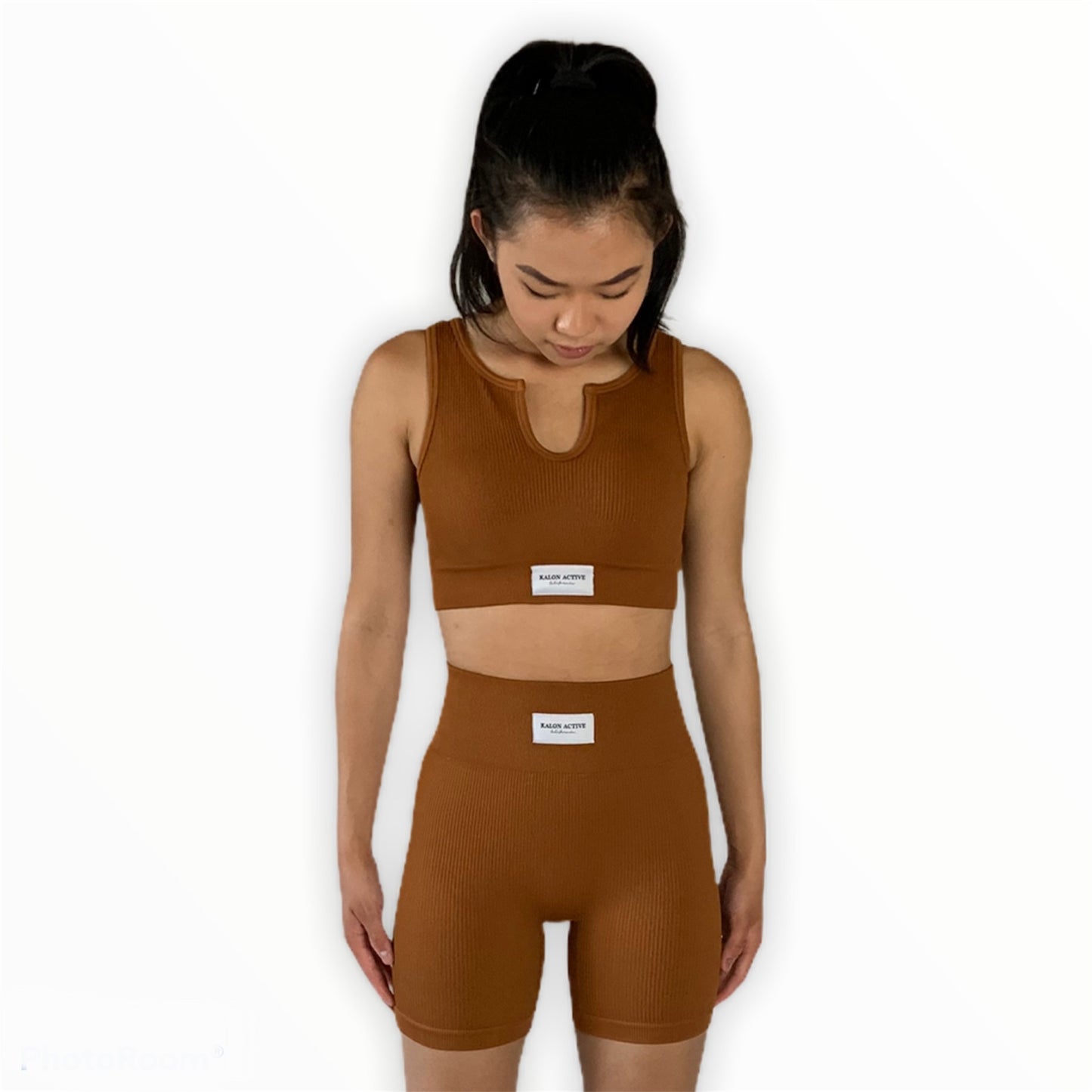 Ultimate Tiffany Ribbed Bra - Caramel Brown