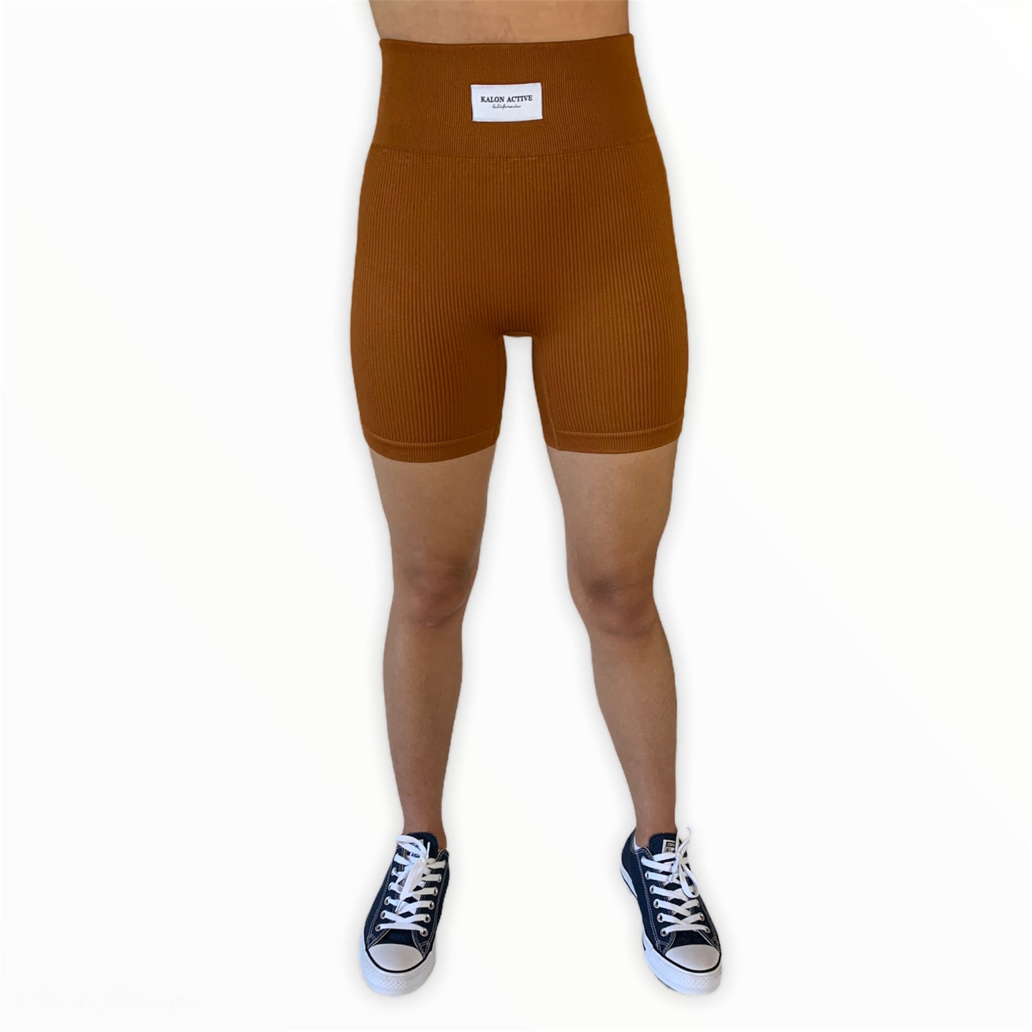 Ultimate Tiffany Ribbed Biker Shorts - Caramel Brown