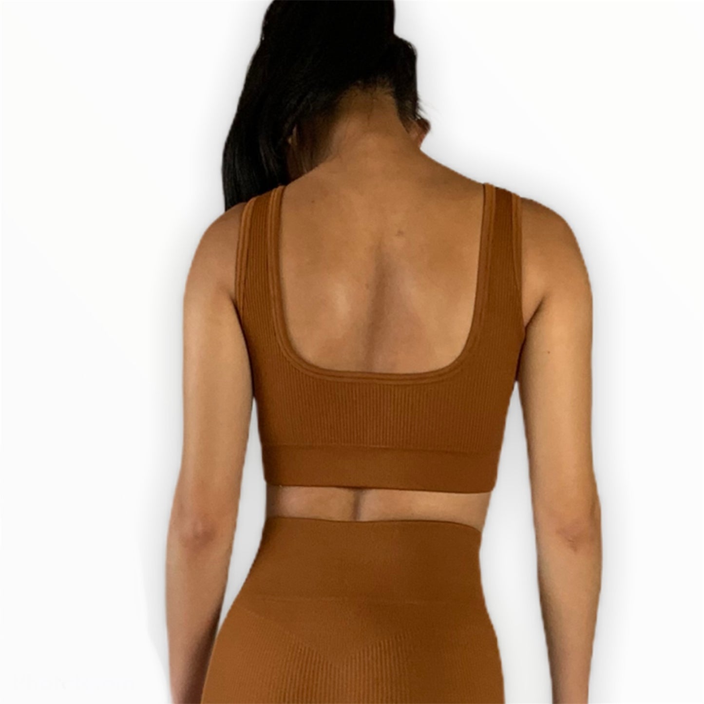 Ultimate Tiffany Ribbed Bra - Caramel Brown