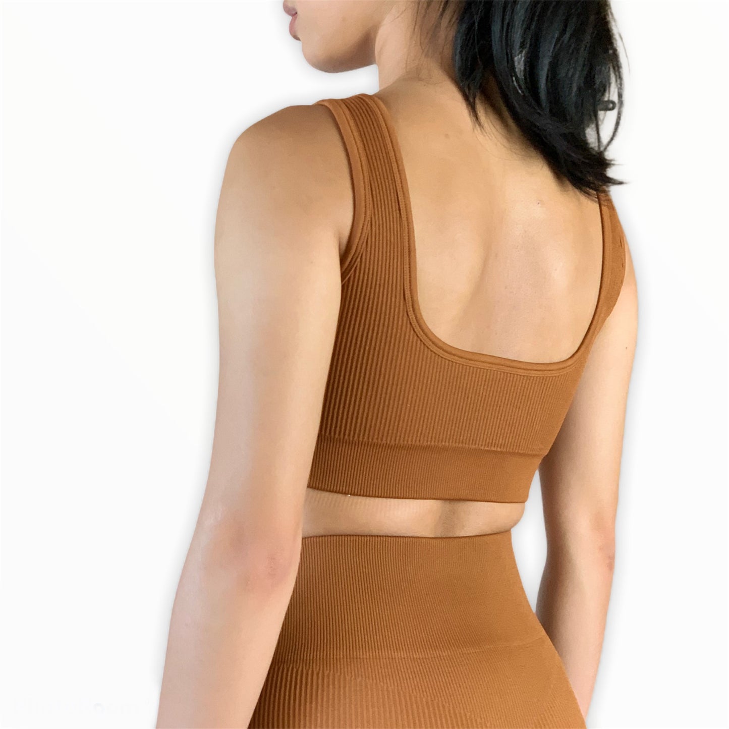 Ultimate Tiffany Ribbed Bra - Caramel Brown