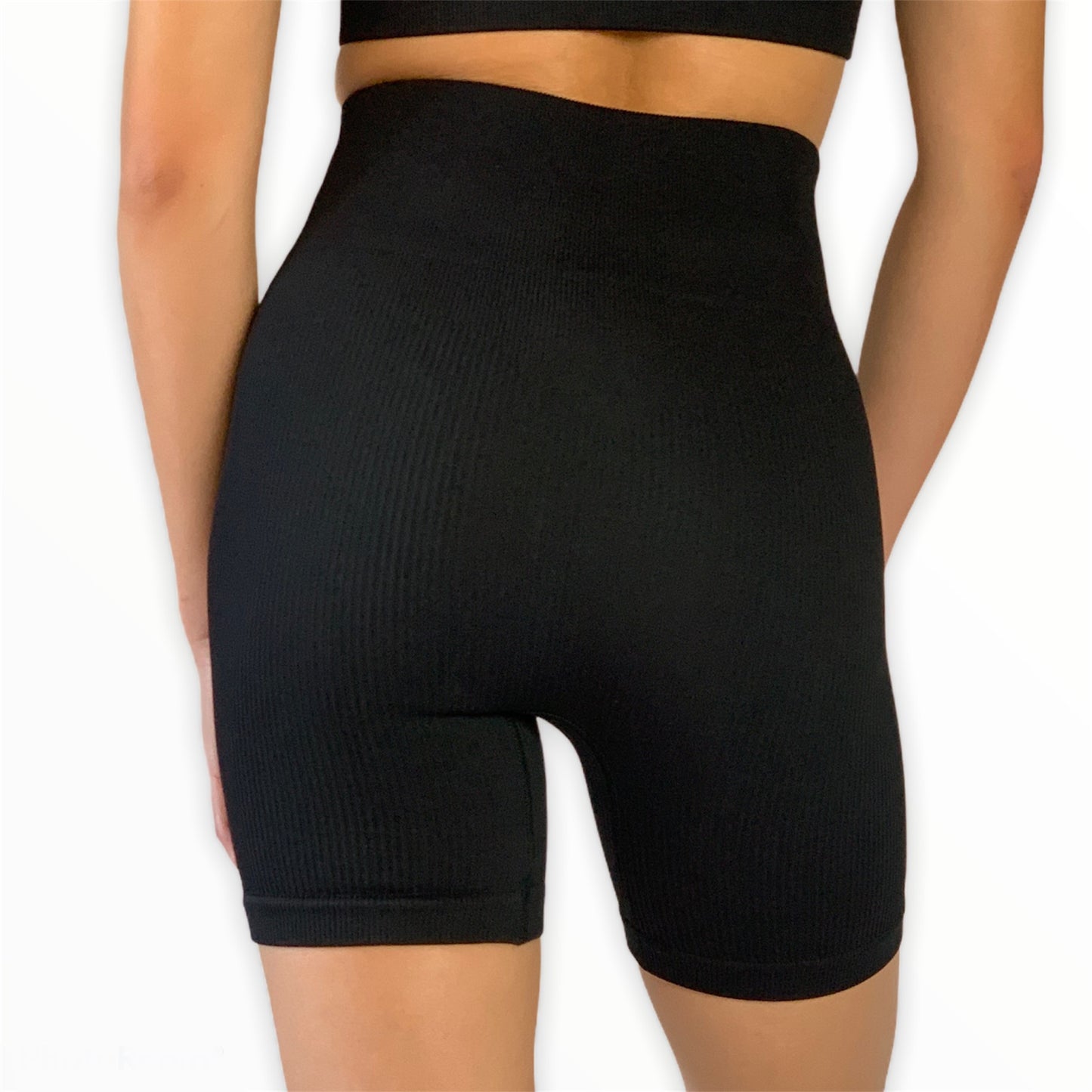 Ultimate Tiffany Ribbed Biker Shorts - Black