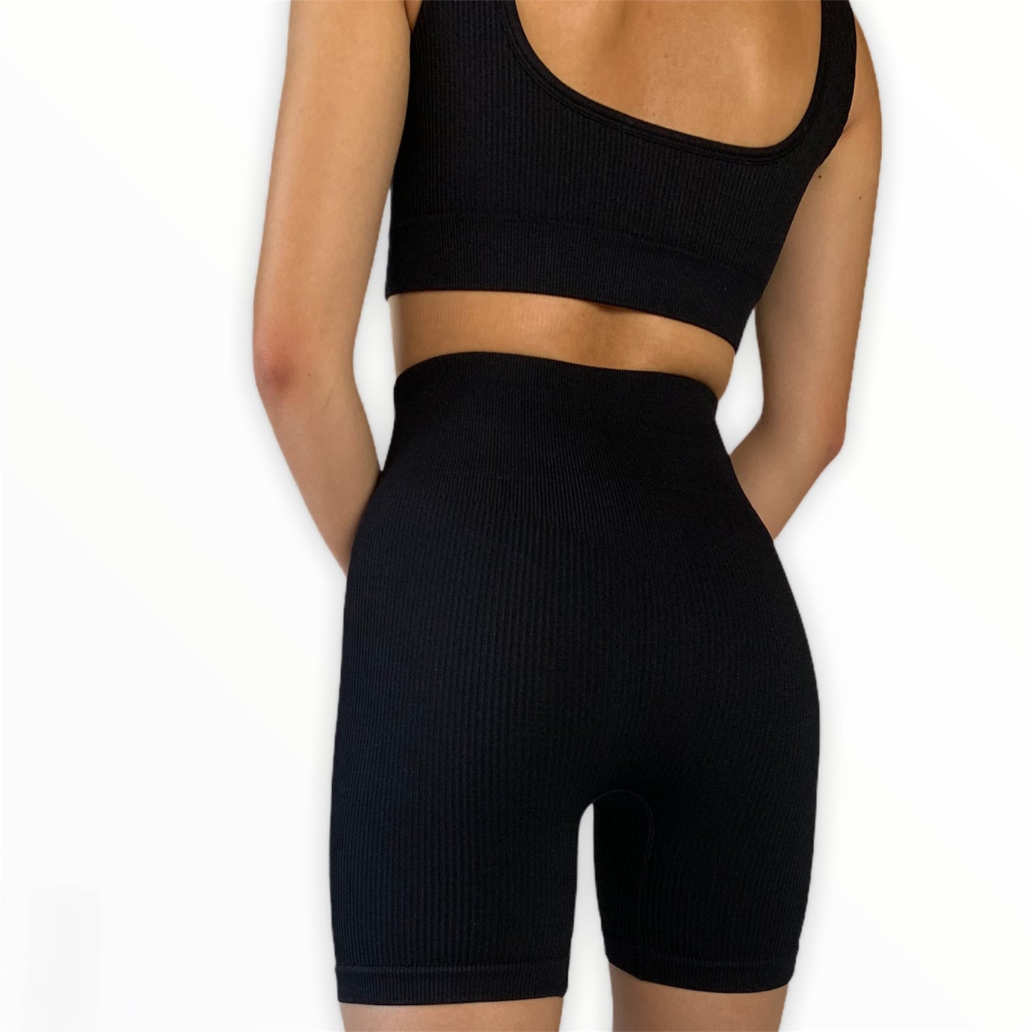 Ultimate Tiffany Ribbed Biker Shorts - Black