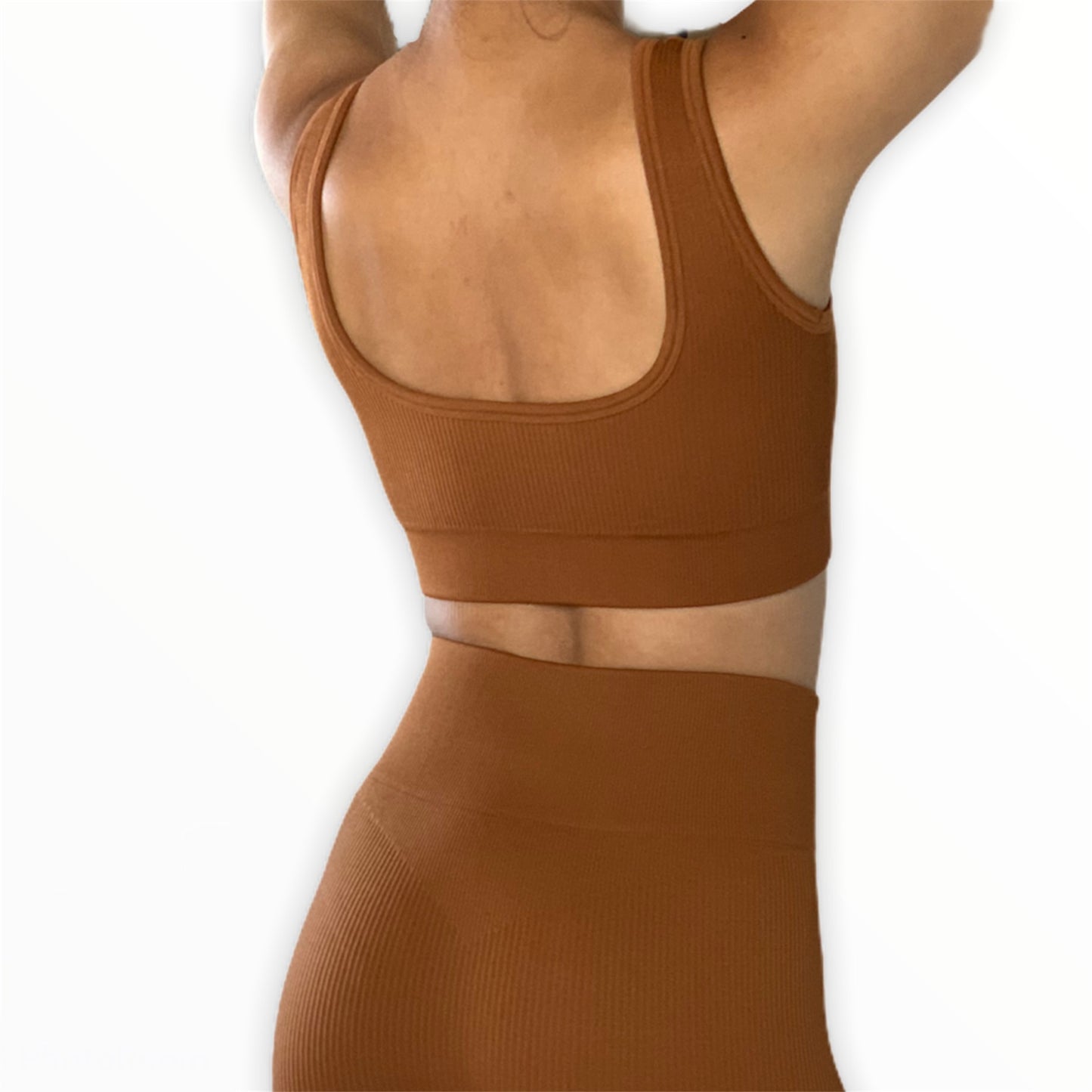 Ultimate Tiffany Ribbed Bra - Caramel Brown