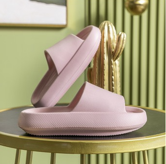 Cloud Thicken Sole Power Slides - Baby Pink