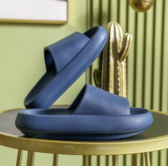 Cloud Thicken Sole Power Slides- Navy Blue