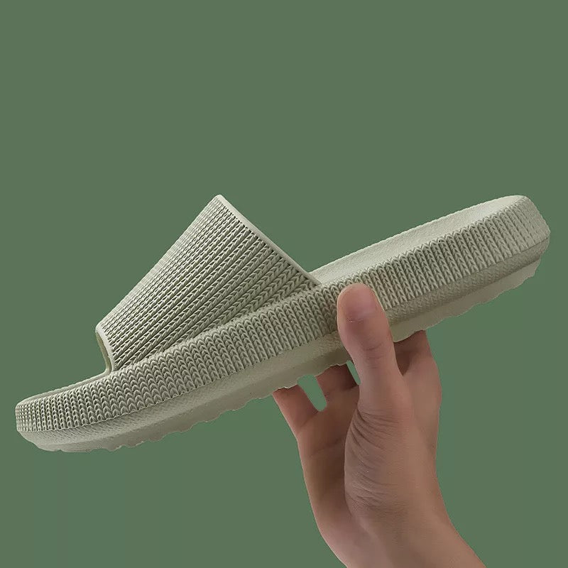 Cloud Thicken Sole Power Slides - Moss Green