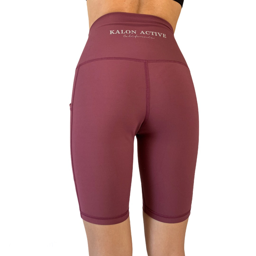 Ultra soft and non-see-through, stay opaque even when you bend and flex. 4-way stretch to help you move more freely, while the moisture-wicking finish will keep you cool no matter how hard you work. Fabric is designed to contour perfectly to your body, giving you a streamlined look, wine red biker shorts, pocket shorts, red biker shorts, dusty red biker shorts, high rise pocket shorts, lululemon dupe.
