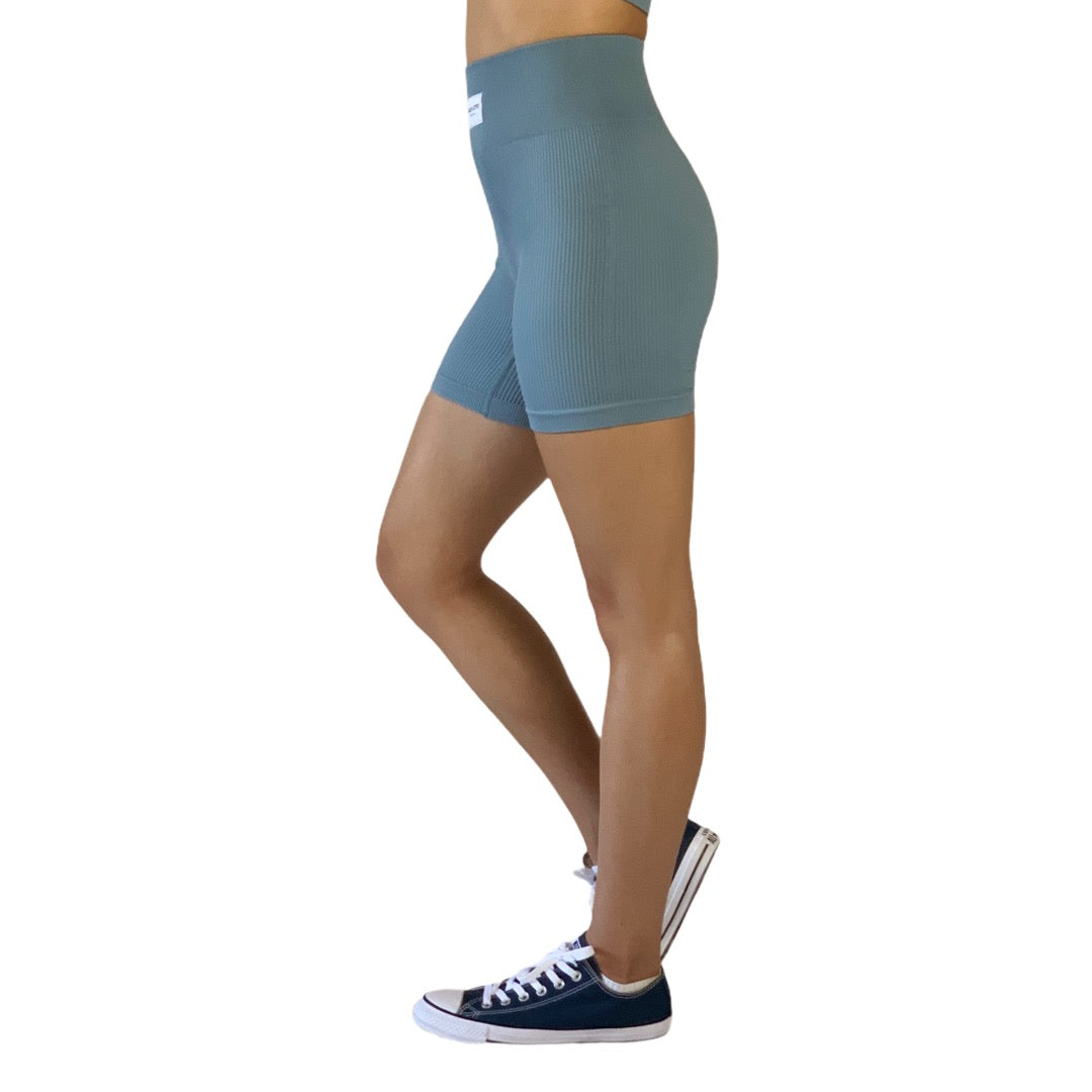 Ultimate Tiffany Ribbed Biker Shorts - Blue Dusk